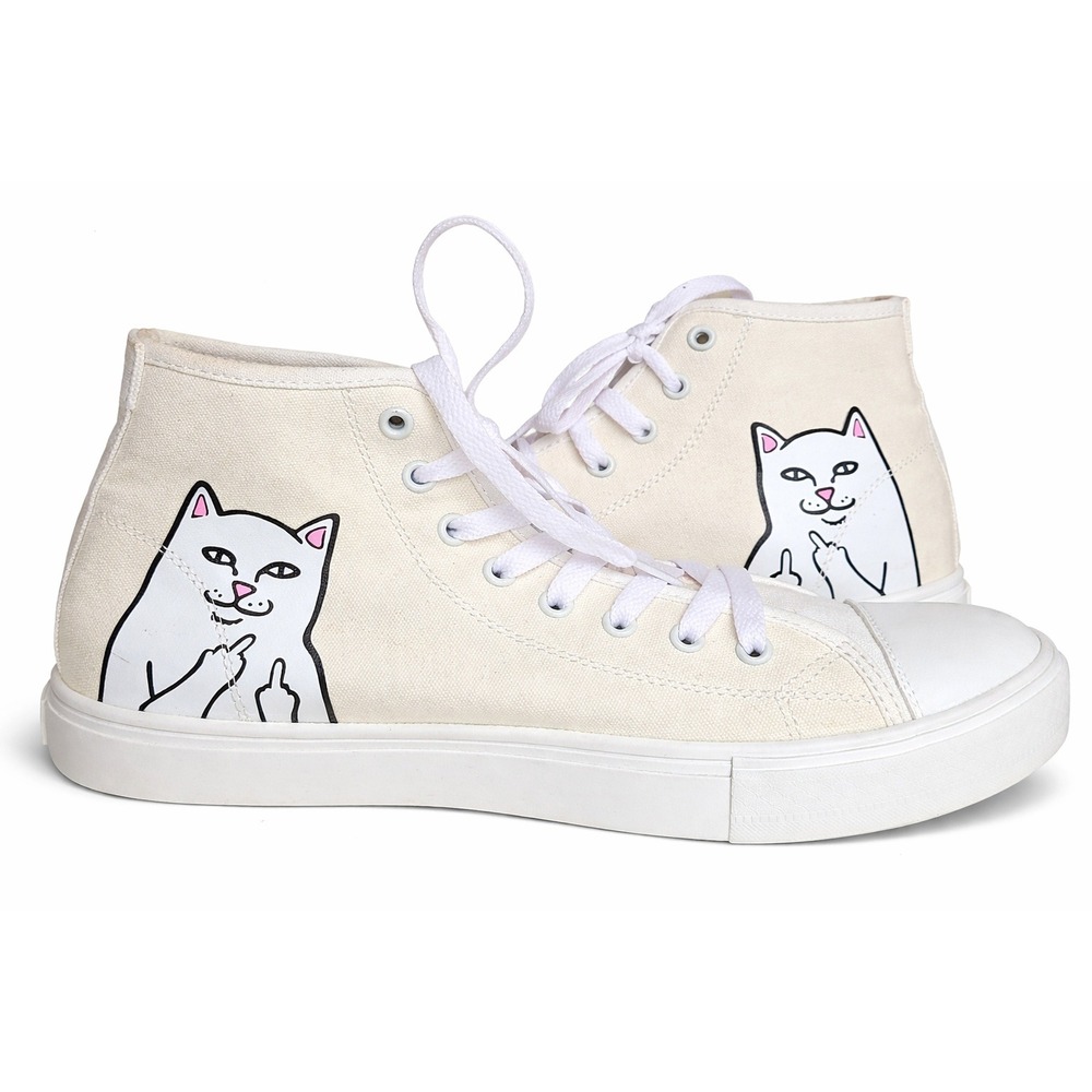 Rip N Dip Y2K EU‎ 41 US 9.5 Cream Canvas Lord Nermal High Top Sneakers Kawaii